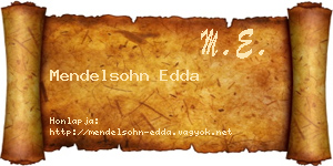 Mendelsohn Edda névjegykártya
